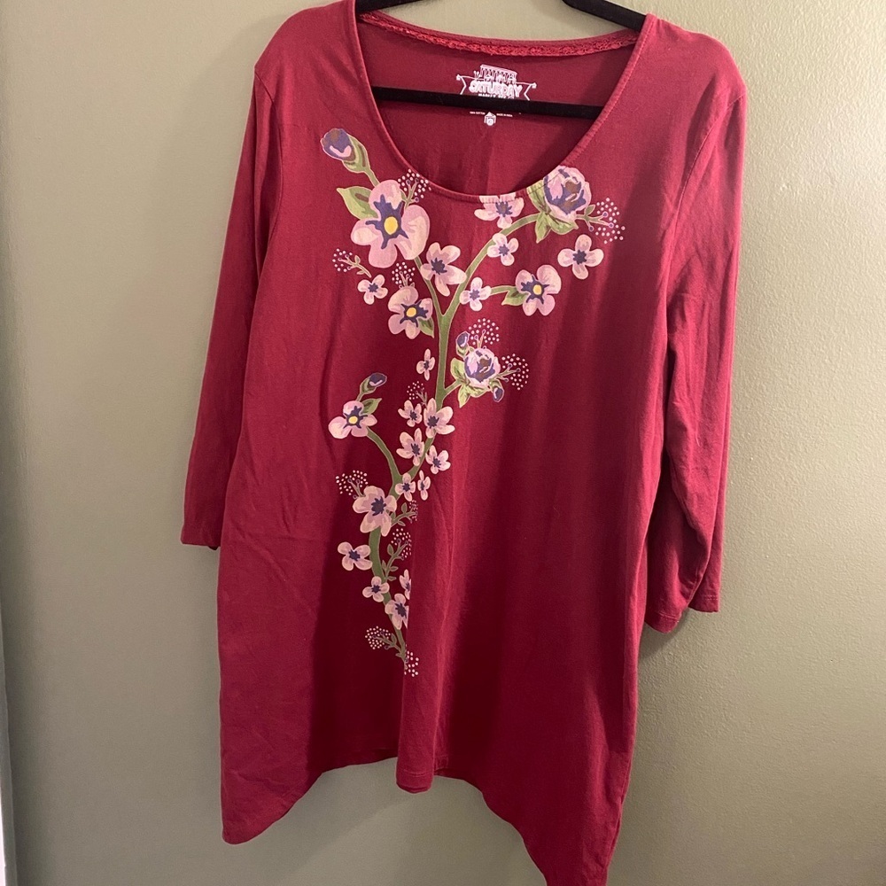 Saturday Market Tee by Sahalie Floral Tunic